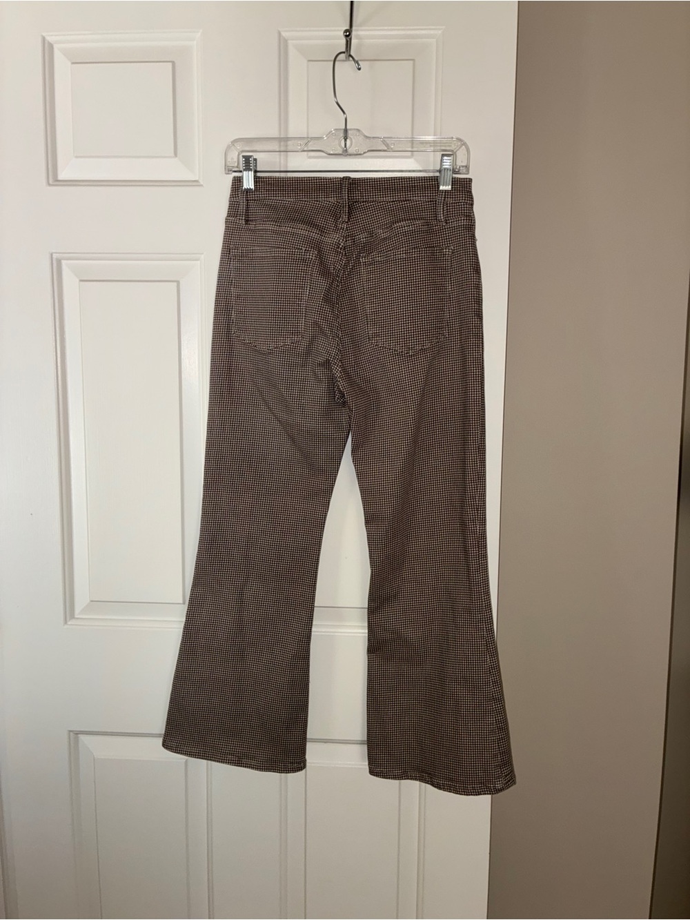Frame Le Crop Flare Brown and Grey Houndstooth Jeans Sz 28 - Picture 10 of 14